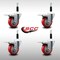Service Caster 3.5'' SS Red Poly Swivel 7/8'' Expanding Stem Caster Set Total Lock Brake, 4PK SCC-SSEXTTL20S3514-PPUB-RED-78-4 - alternate 3